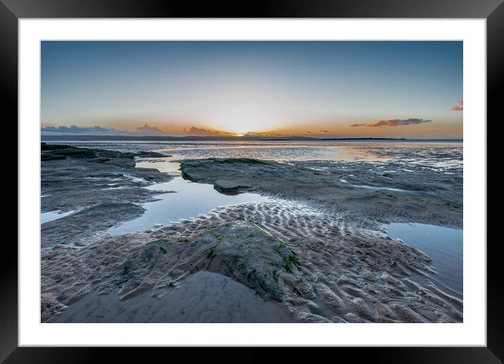 Hoylake beach sunset Framed Mounted Print by Jonathon barnett
