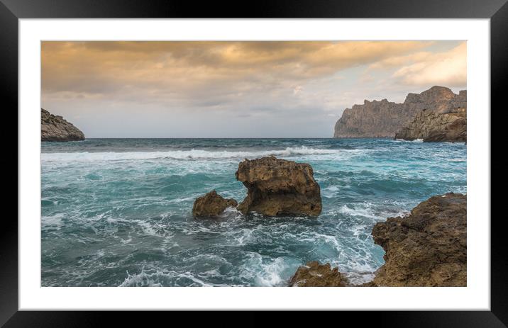 Waves at Cala San Vincente Mallorca Framed Mounted Print by Jonathon barnett