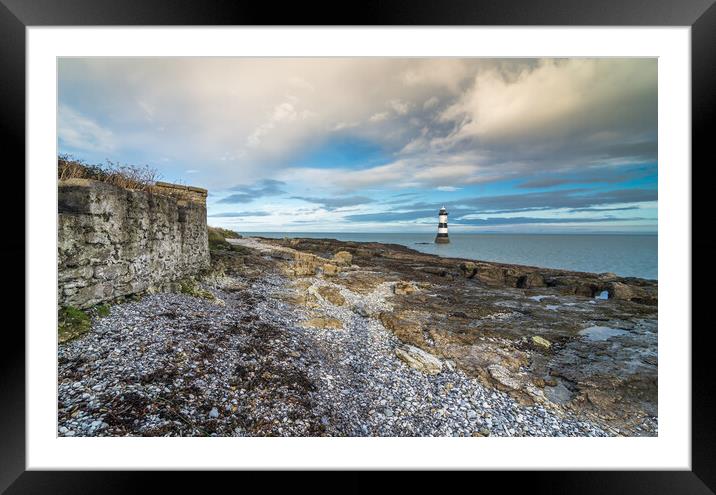 Old wall at Penmon Point Anglesey Framed Mounted Print by Jonathon barnett