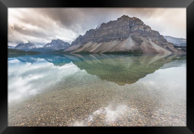 Bow Lake Banff National Park Framed Print by Jonathon barnett