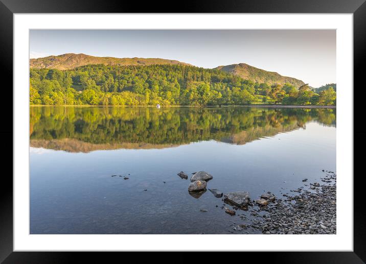 Summer reflections Coniston Water Framed Mounted Print by Jonathon barnett