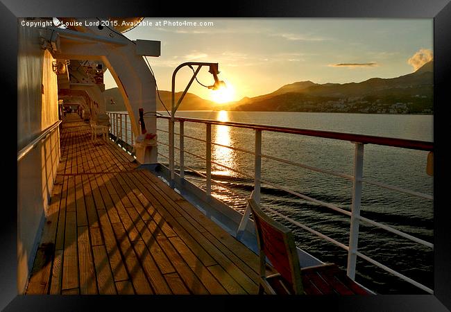  Sunset Cruise, Promenade Deck, Adriatic Framed Print by Louise Lord