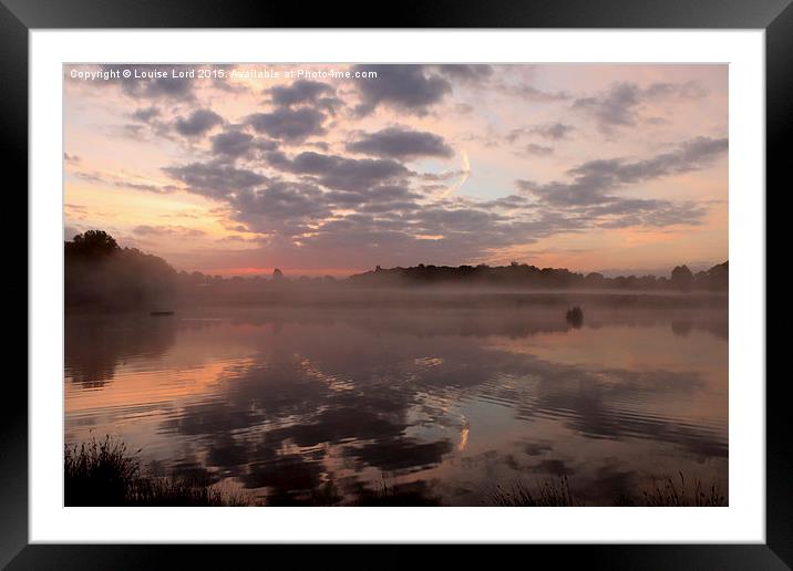  Sunrise over the Lake Framed Mounted Print by Louise Lord