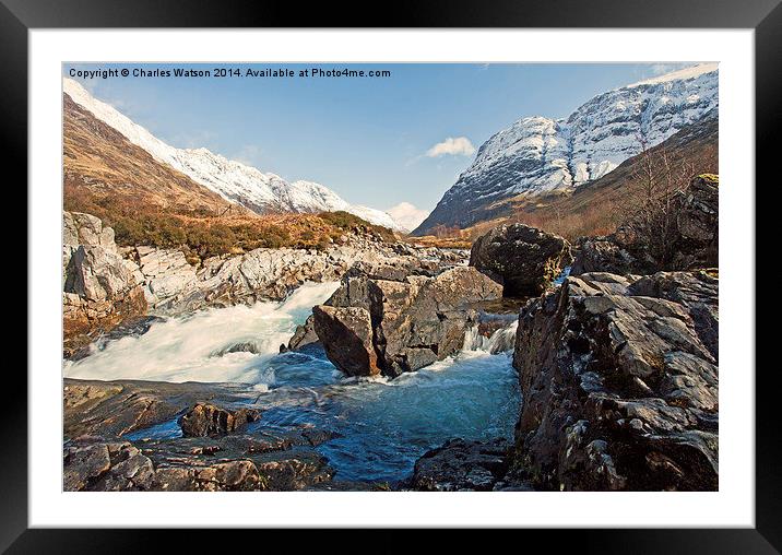  The Aonach Eagach Ridge - Glencoe  Framed Mounted Print by Charles Watson