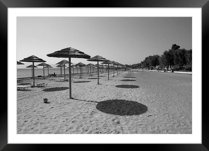  Busy Beach in Kos ! Framed Mounted Print by graham shaw