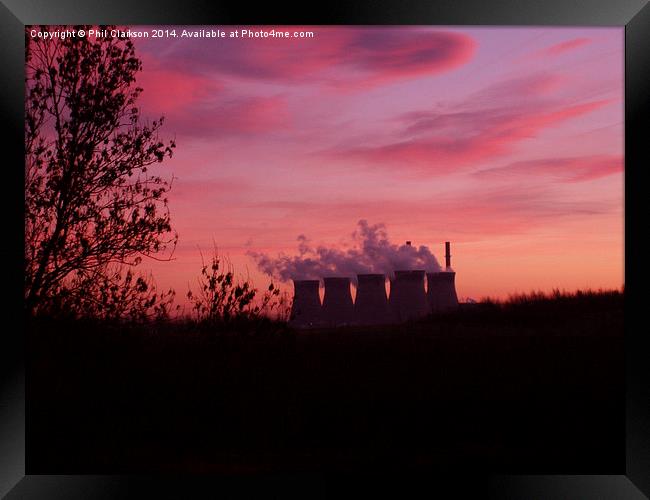 Ferrybridge Power Station at Sunset Framed Print by Phil Clarkson