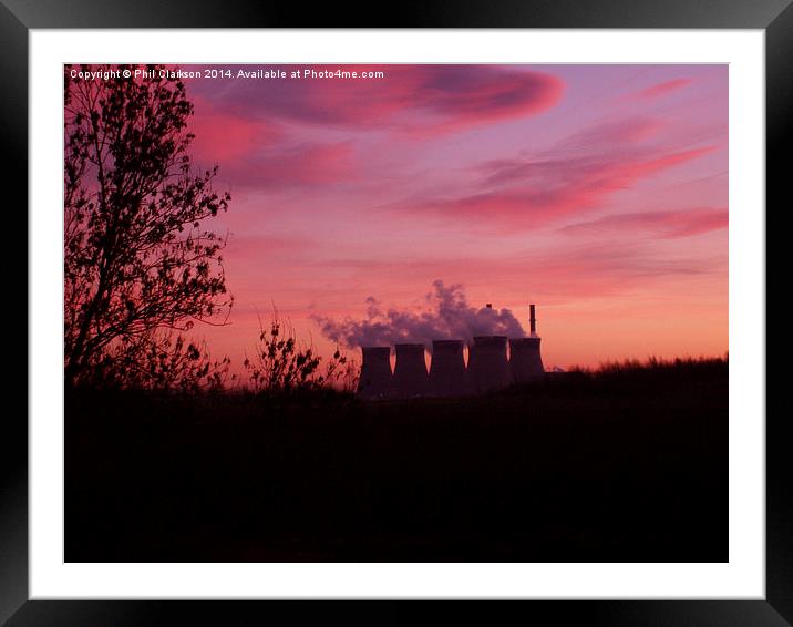 Ferrybridge Power Station at Sunset Framed Mounted Print by Phil Clarkson