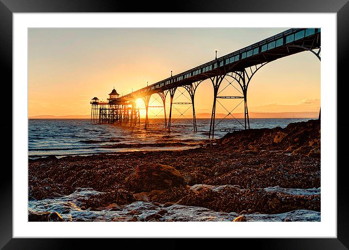  Clevedon sunset Framed Mounted Print by Simon Gerhand