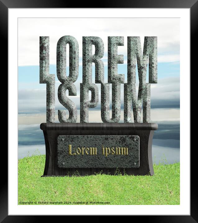 Lorem Ipsum Framed Mounted Print by Richard Wareham