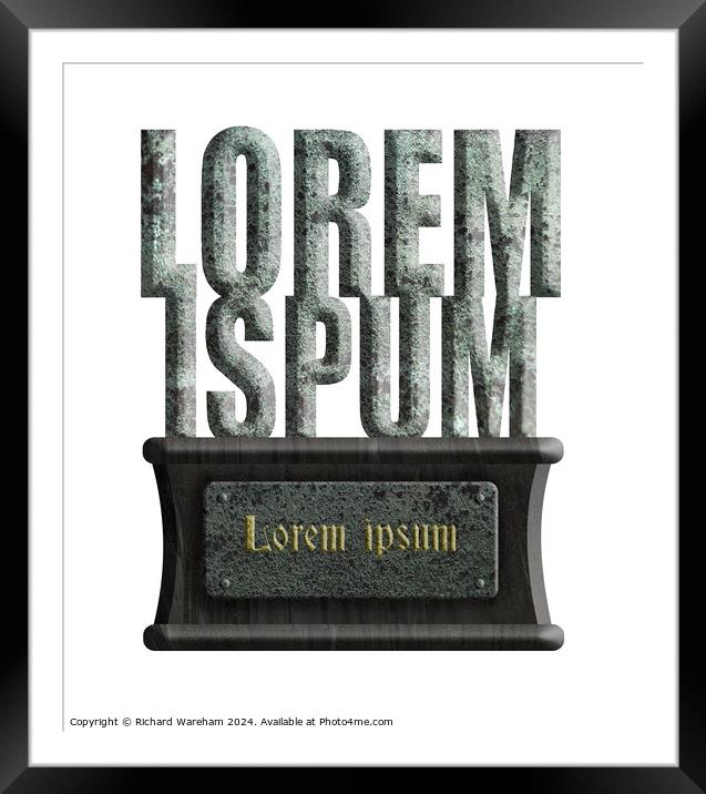 Lorem Ipsum Framed Mounted Print by Richard Wareham