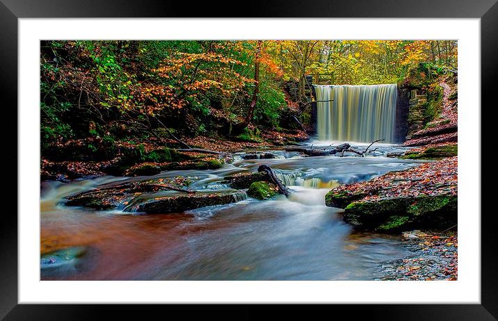 Waterfall at Nant Mill. Framed Mounted Print by Adrian McCabe