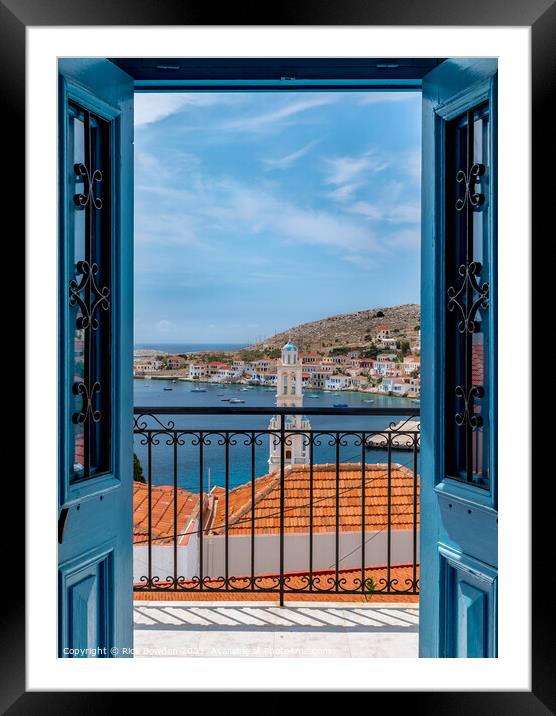 Doorway to Halkis Charming Harbor Framed Mounted Print by Rick Bowden