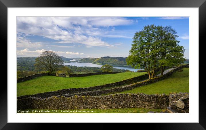 Troutbeck View Over Windermere Framed Mounted Print by Rick Bowden
