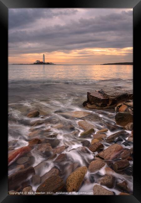 St Mary's Lighthouse Framed Print by Rick Bowden