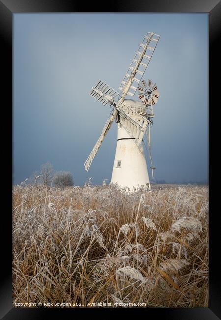 Frosty Thurne Mill Framed Print by Rick Bowden