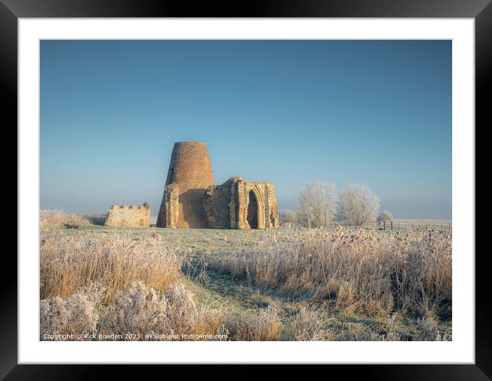 Winters Icy Grip on St Bennets Abbey Framed Mounted Print by Rick Bowden