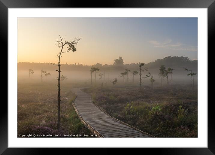 Misty Sunrise at Dersingham Bog Framed Mounted Print by Rick Bowden