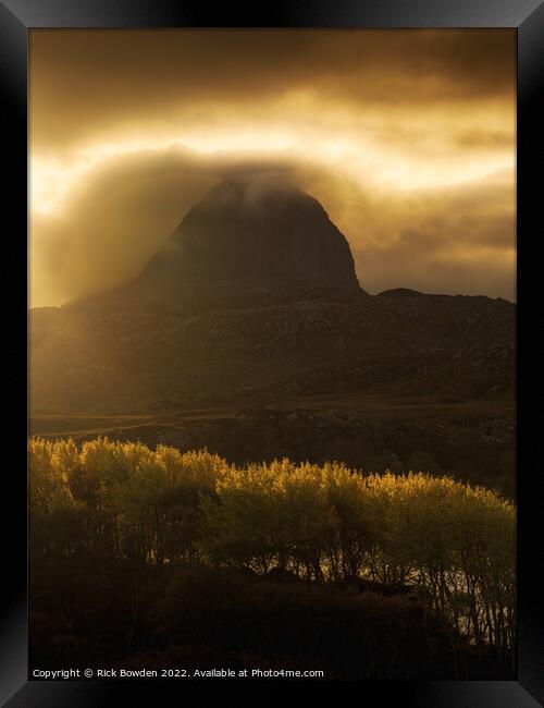 Suilven Gold Framed Print by Rick Bowden
