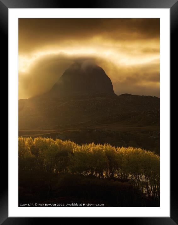 Suilven Gold Framed Mounted Print by Rick Bowden