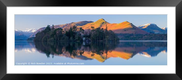 Catbells Reflection Framed Mounted Print by Rick Bowden