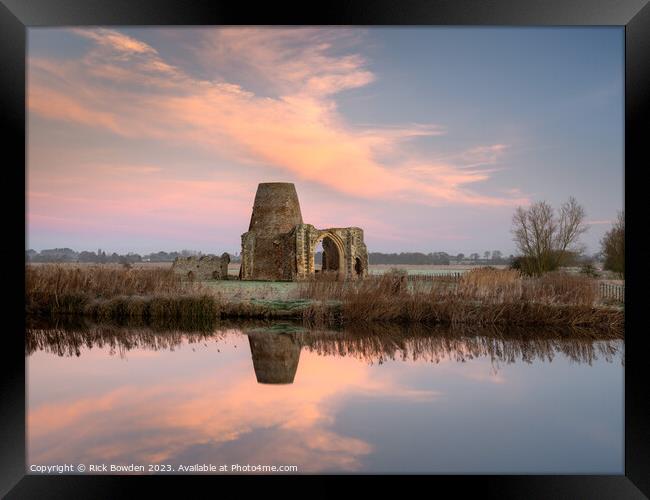 Reflections of St Benet's Abbey Framed Print by Rick Bowden