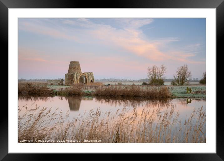 St Benet's Abbey on the Bure Framed Mounted Print by Rick Bowden