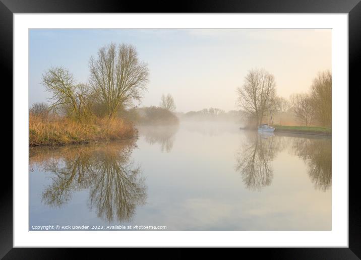 Mystical Mist over Norfolk Broads Framed Mounted Print by Rick Bowden