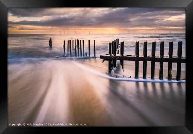 Sunrise over Caister Defenses Framed Print by Rick Bowden