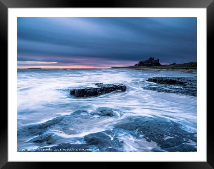 Majestic Bamburgh Castle at Dawn Framed Mounted Print by Rick Bowden