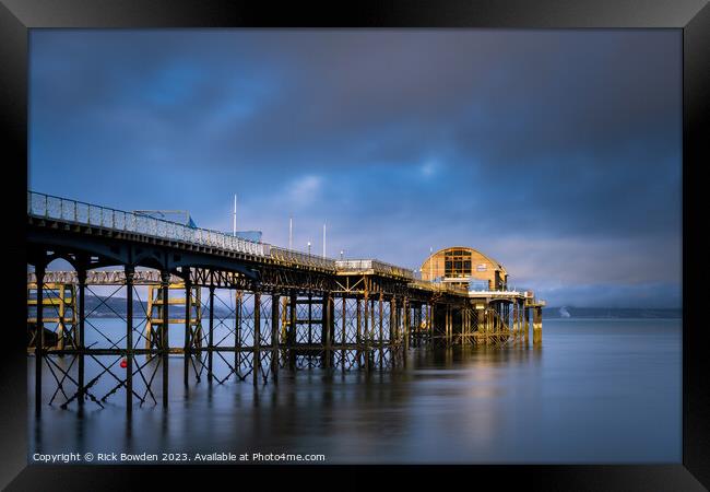 Majestic Sunset on Mumbles Pier Framed Print by Rick Bowden