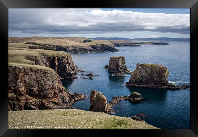 Awe-inspiring Shetland Coastline Framed Print by Rick Bowden