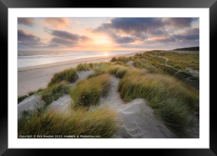 Summer Sunrise Over Holkham Dunes Framed Mounted Print by Rick Bowden