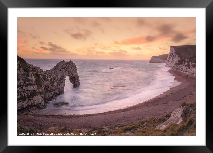 Durdle Door Sunset Framed Mounted Print by Rick Bowden