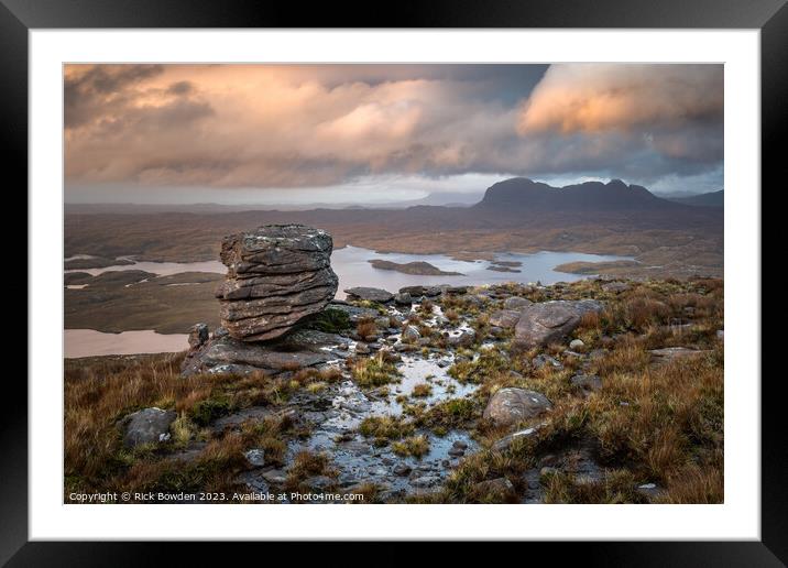 Suilven and the Aird of Coigach Framed Mounted Print by Rick Bowden