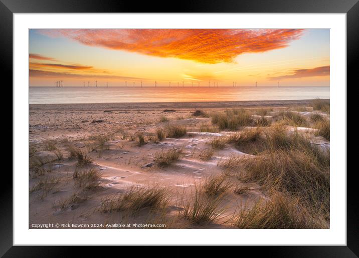 Ciaster Sunrise over Dunes. Framed Mounted Print by Rick Bowden