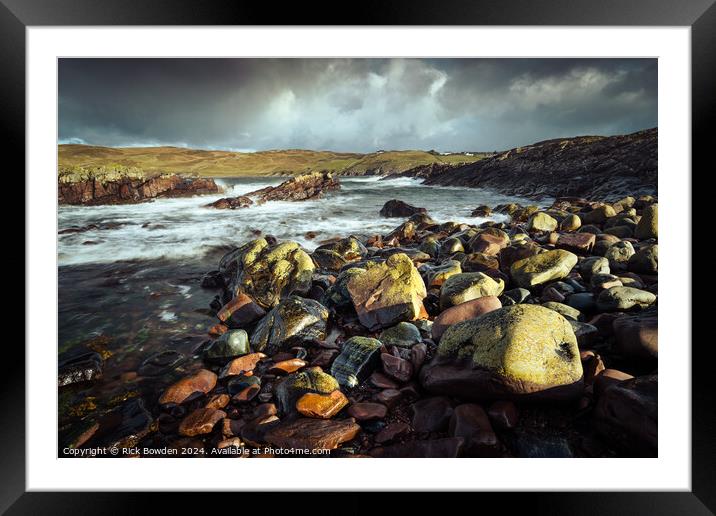 Stoer Rocks Framed Mounted Print by Rick Bowden