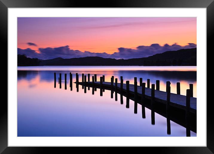 Serene Sunset Reflections Framed Mounted Print by Rick Bowden