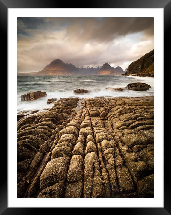 Majestic Black Cuillin Mountains Framed Mounted Print by Rick Bowden