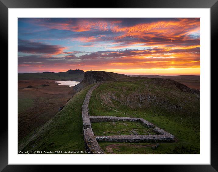 Hadrian's Wall Northumberland Framed Mounted Print by Rick Bowden