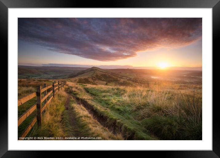 Majestic Sunrise over Mam Tor Framed Mounted Print by Rick Bowden