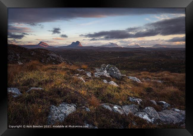 Mountains of Assynt Scotland Framed Print by Rick Bowden