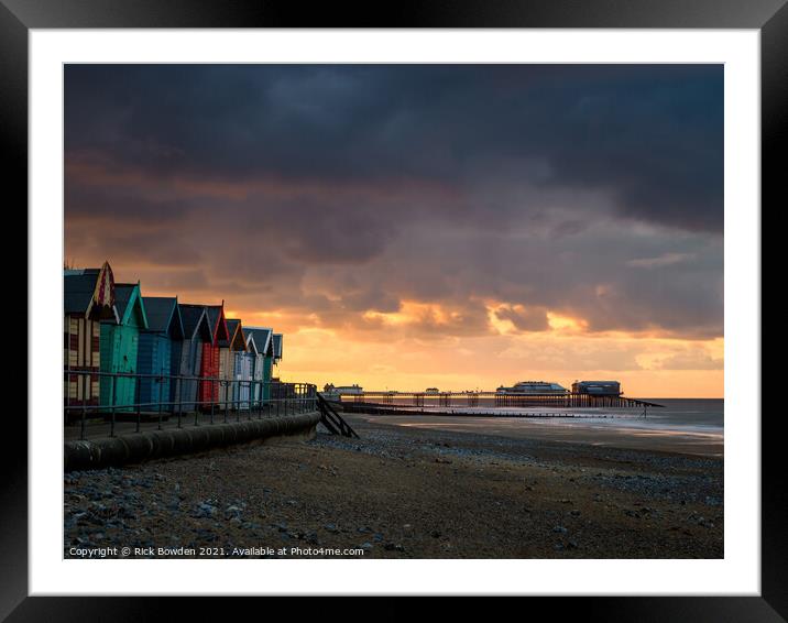 Cromer Pier and Beach Huts Framed Mounted Print by Rick Bowden