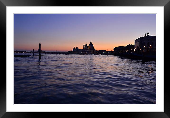 Venice at Sunset Grand Canal with San Giorgio  Framed Mounted Print by Jonathan Evans