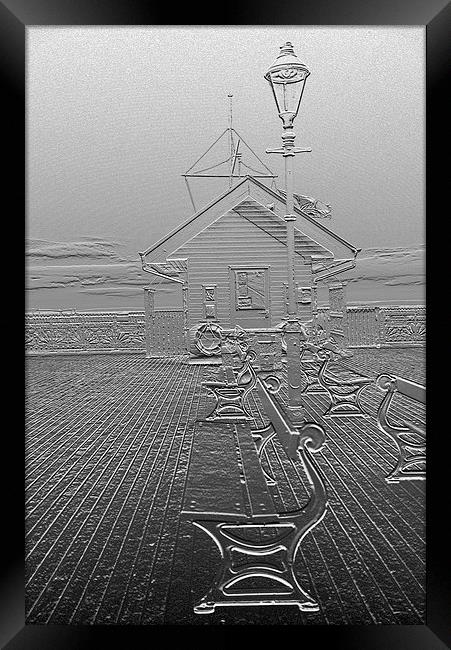 Penarth pier in chrome effect Framed Print by Jonathan Evans