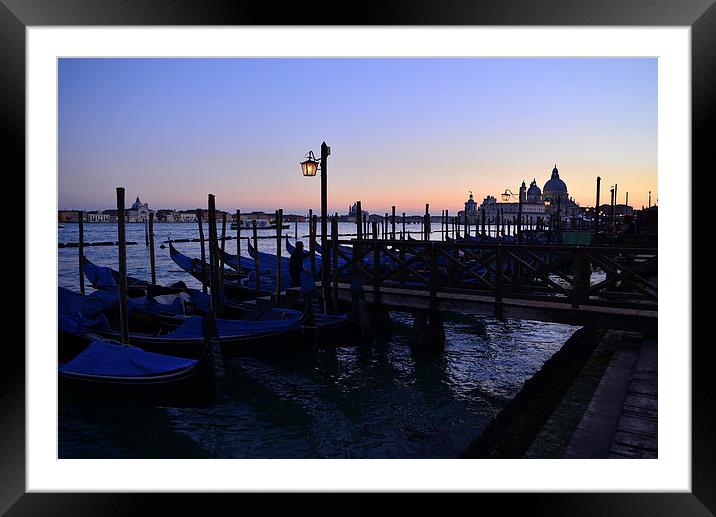 Venice Grand Canal in Italy at Sunset  Framed Mounted Print by Jonathan Evans