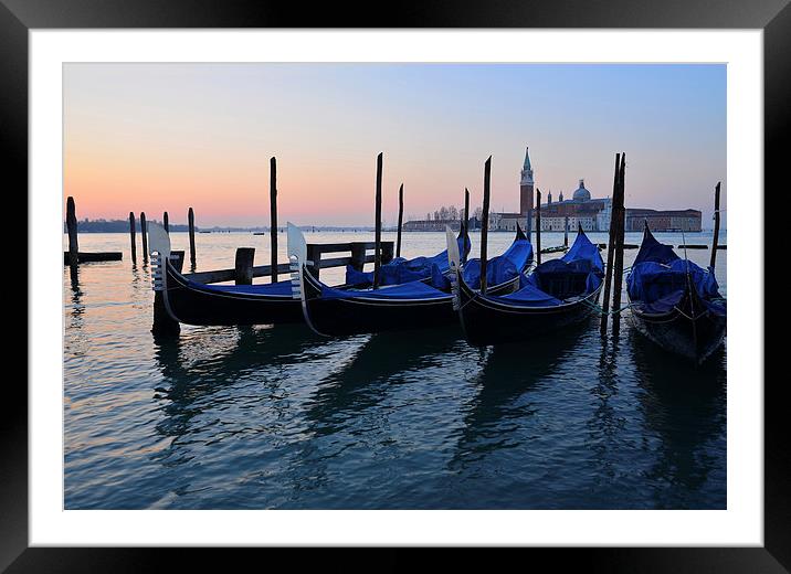 Venice church of Chiesa di San Giorgio MaggioreGon Framed Mounted Print by Jonathan Evans