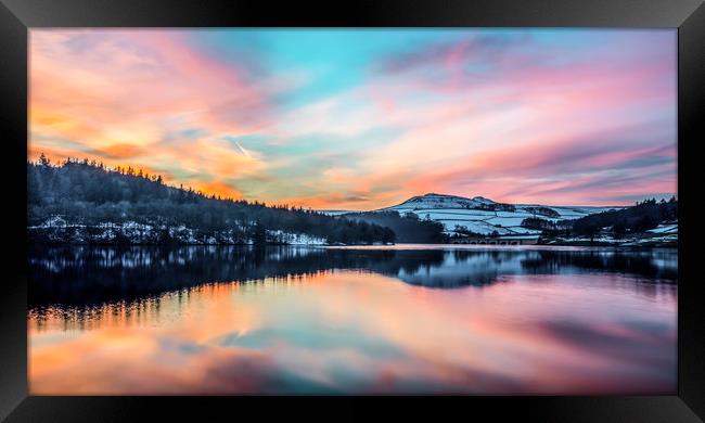 ladybower reservoir sunset Framed Print by Jason Thompson