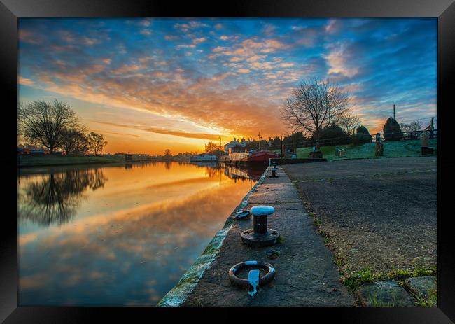 sunrise at torksey lock  Framed Print by Jason Thompson