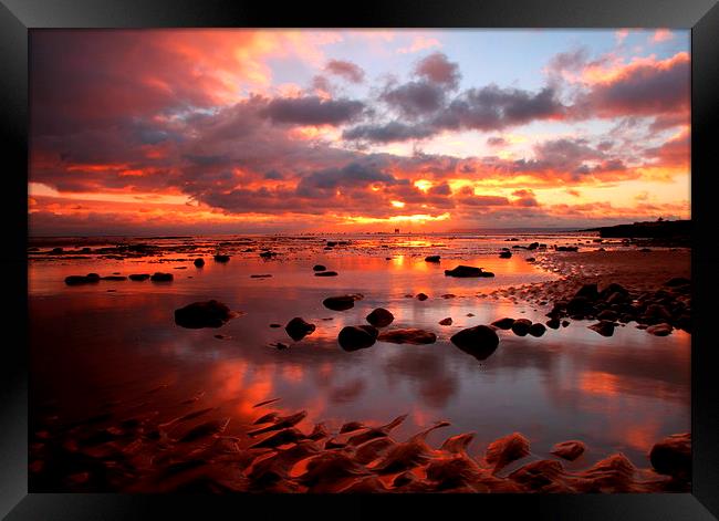  Sunset on fire Framed Print by Ross Lawford
