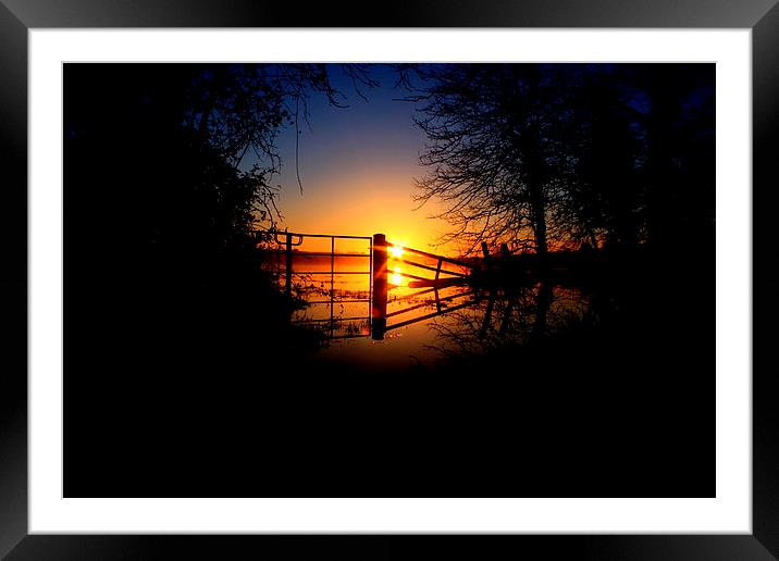  Sunrise thru the flooded gate Framed Mounted Print by Ross Lawford